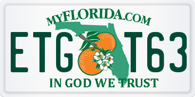 FL license plate ETGT63