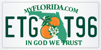 FL license plate ETGT96