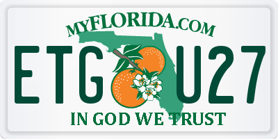 FL license plate ETGU27