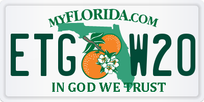 FL license plate ETGW20