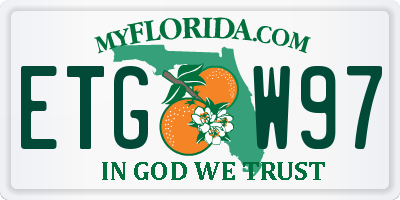 FL license plate ETGW97