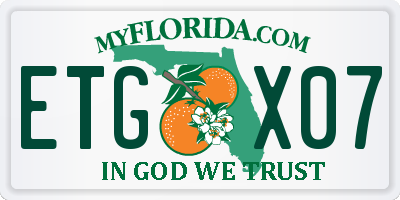 FL license plate ETGX07