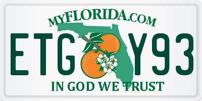 FL license plate ETGY93
