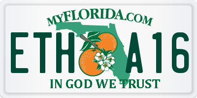FL license plate ETHA16