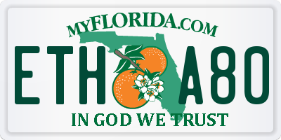 FL license plate ETHA80