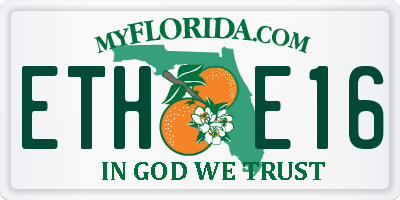 FL license plate ETHE16