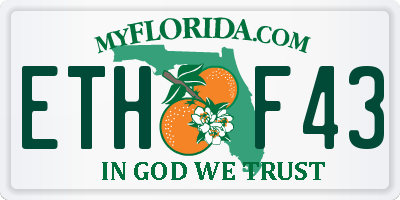 FL license plate ETHF43