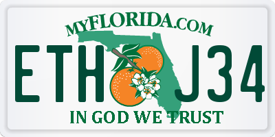 FL license plate ETHJ34