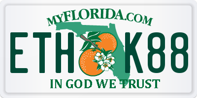 FL license plate ETHK88