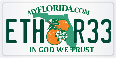 FL license plate ETHR33
