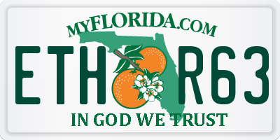 FL license plate ETHR63