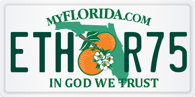 FL license plate ETHR75