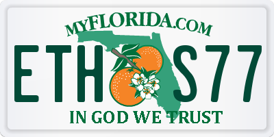 FL license plate ETHS77