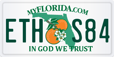 FL license plate ETHS84