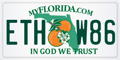 FL license plate ETHW86