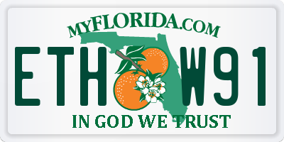 FL license plate ETHW91