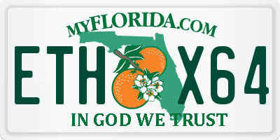 FL license plate ETHX64