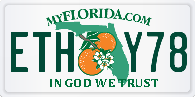 FL license plate ETHY78