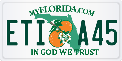 FL license plate ETIA45