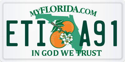 FL license plate ETIA91