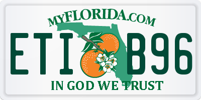 FL license plate ETIB96