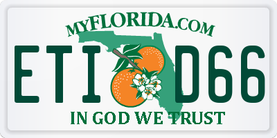 FL license plate ETID66