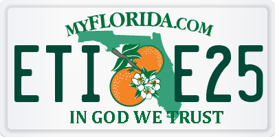 FL license plate ETIE25