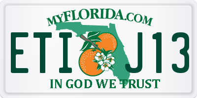 FL license plate ETIJ13