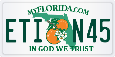 FL license plate ETIN45