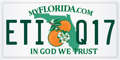 FL license plate ETIQ17