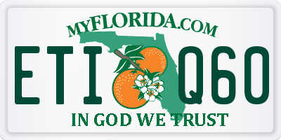 FL license plate ETIQ60
