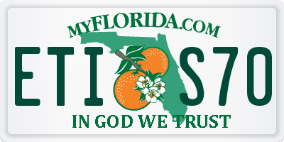 FL license plate ETIS70
