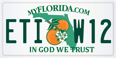 FL license plate ETIW12