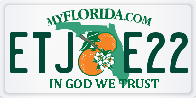 FL license plate ETJE22
