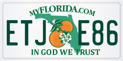 FL license plate ETJE86