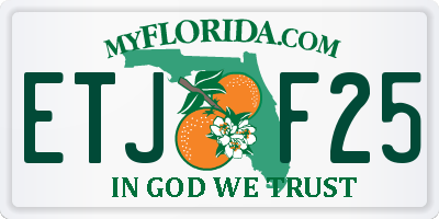 FL license plate ETJF25