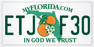 FL license plate ETJF30