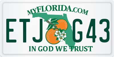 FL license plate ETJG43