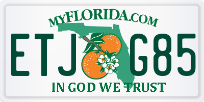 FL license plate ETJG85