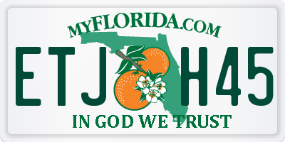 FL license plate ETJH45