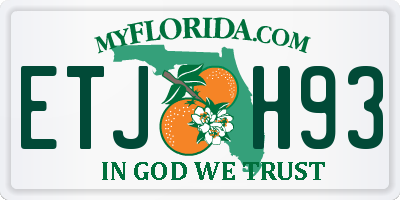 FL license plate ETJH93