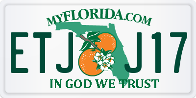 FL license plate ETJJ17