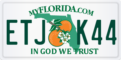 FL license plate ETJK44