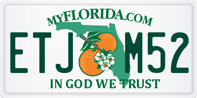 FL license plate ETJM52