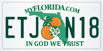 FL license plate ETJN18