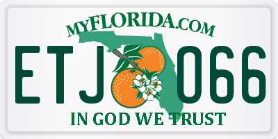 FL license plate ETJO66