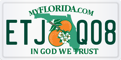 FL license plate ETJQ08