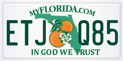 FL license plate ETJQ85
