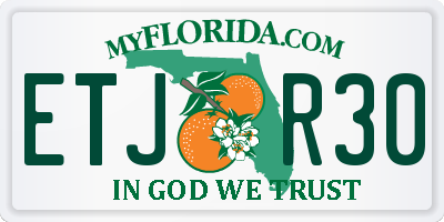 FL license plate ETJR30
