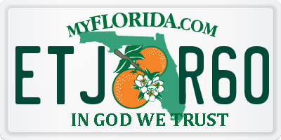 FL license plate ETJR60